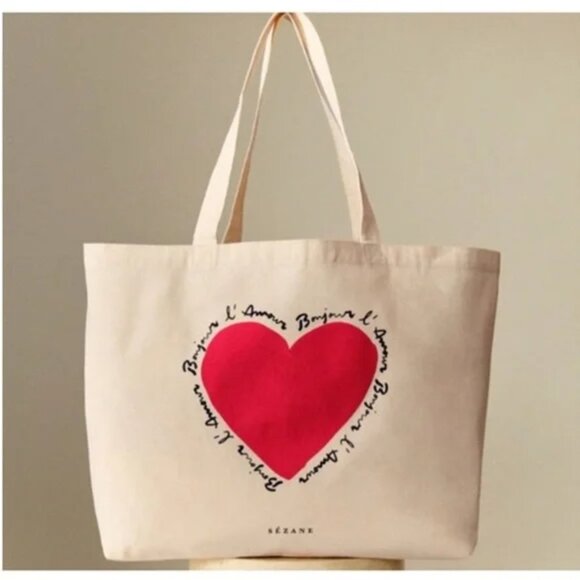 Sezane Handbags - Sézane heart tote bag limited edition